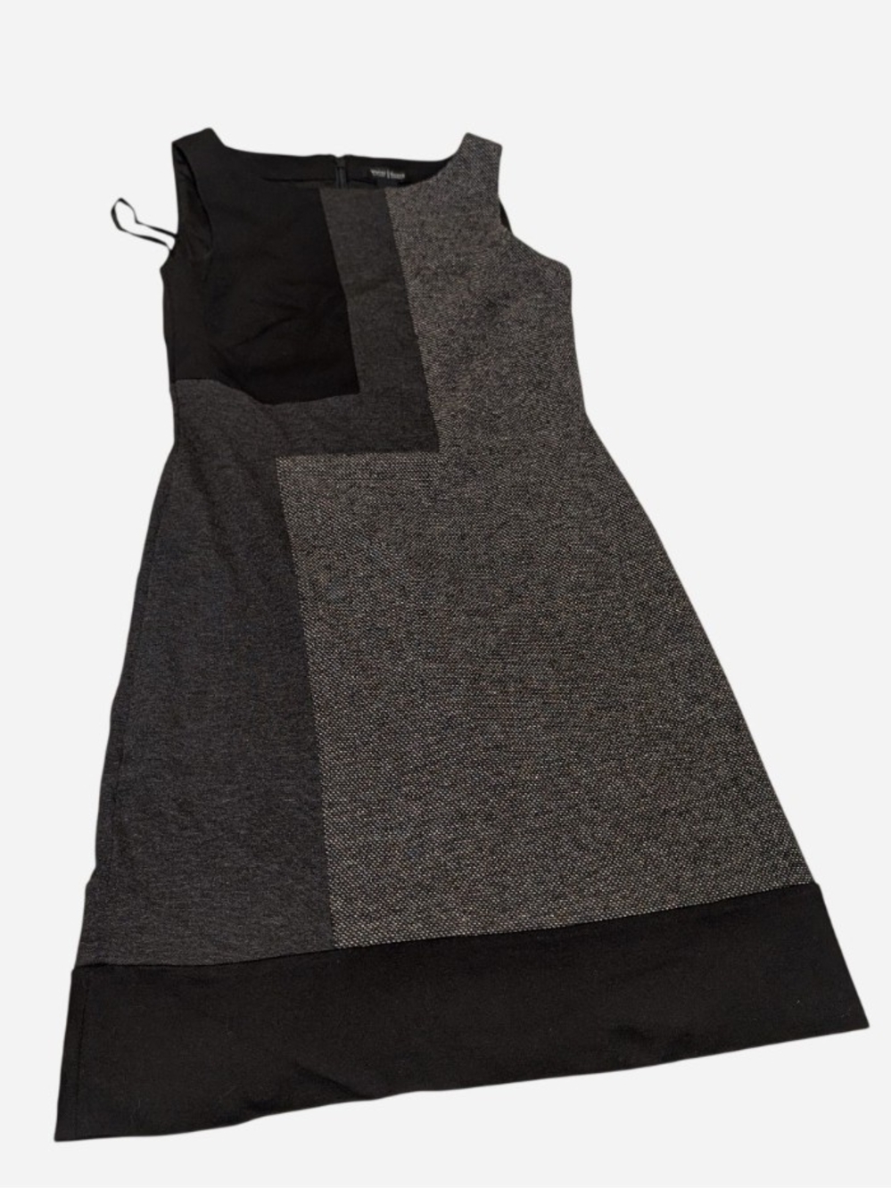 Pre-owned White House Black Market Sleeveless Two-Tone Black & Gray Sheath Dress